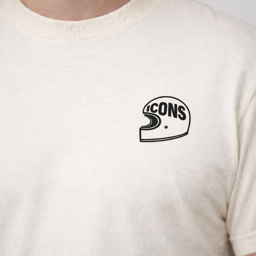 Polera ICONS orgánica HELMET BLANCO