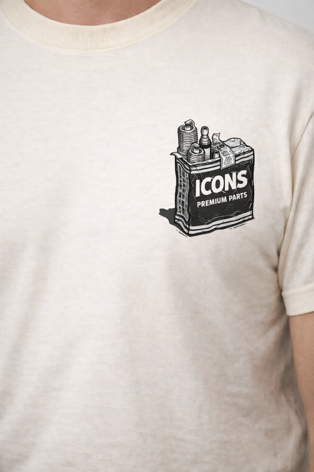 Polera ICONS orgánica SMOKE B/W